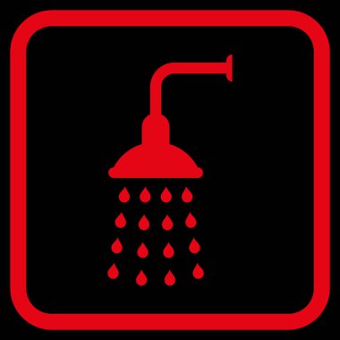 Duş vektör simgesi bir çerçeve içinde