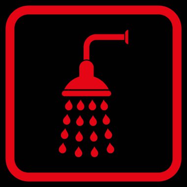 Duş vektör simgesi bir çerçeve içinde