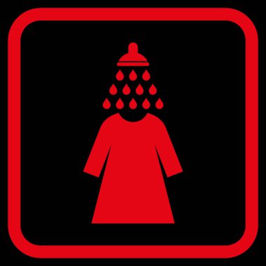 Duş yıkama kadın elbise vektör simgesi bir çerçeve içinde