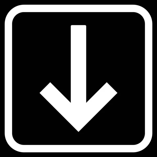 Ícone do vetor de seta para baixo em um quadro —  Vetores de Stock