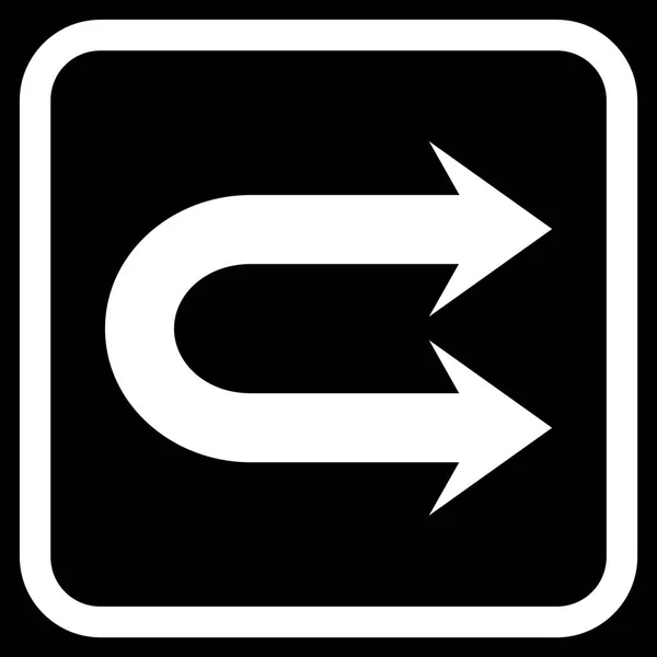 Double Right Arrow Vector Icon In a Frame — Stock Vector