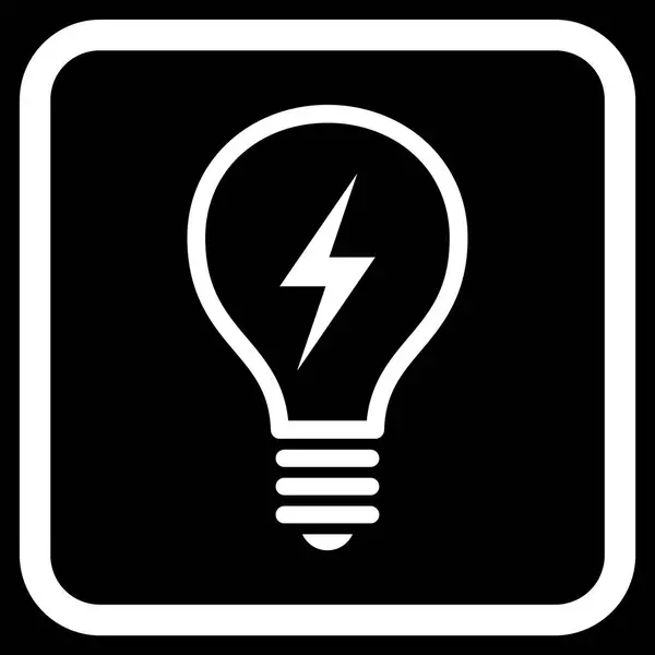 Icona vettoriale della lampadina elettrica in un telaio — Vettoriale Stock