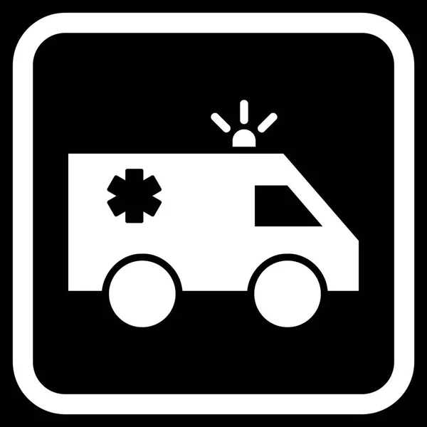 Icono del vector del coche de emergencia en un marco — Archivo Imágenes Vectoriales