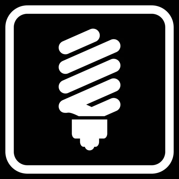 Fluorescent Bulb Vector Icon In a Frame — Stock Vector
