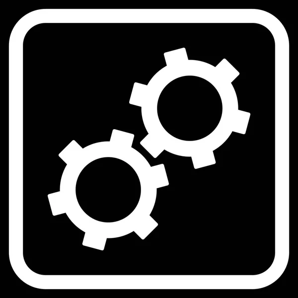 Engranajes Vector icono en un marco — Vector de stock