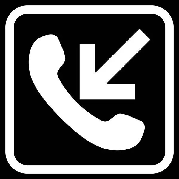 Ícone de vetor de chamada de entrada em um quadro —  Vetores de Stock