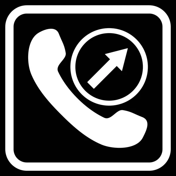 Icono del vector de llamada saliente en un marco — Vector de stock