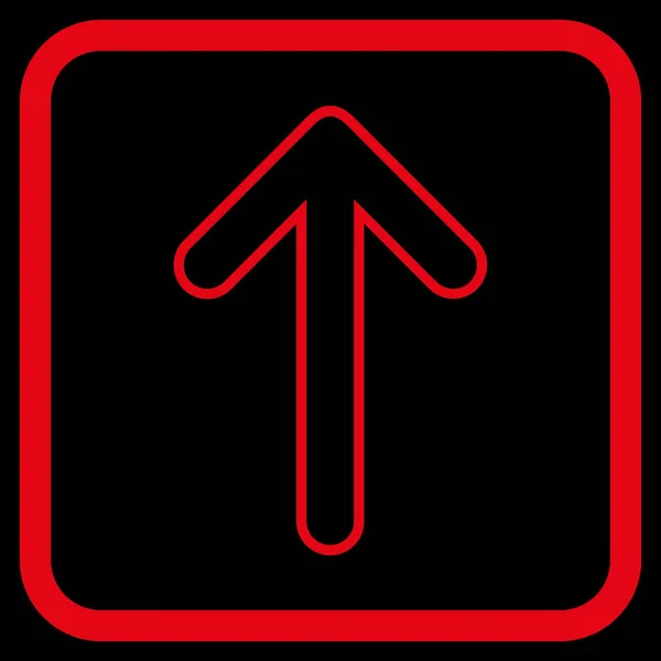 Seta arredondada para cima ícone do vetor em um quadro — Vetor de Stock