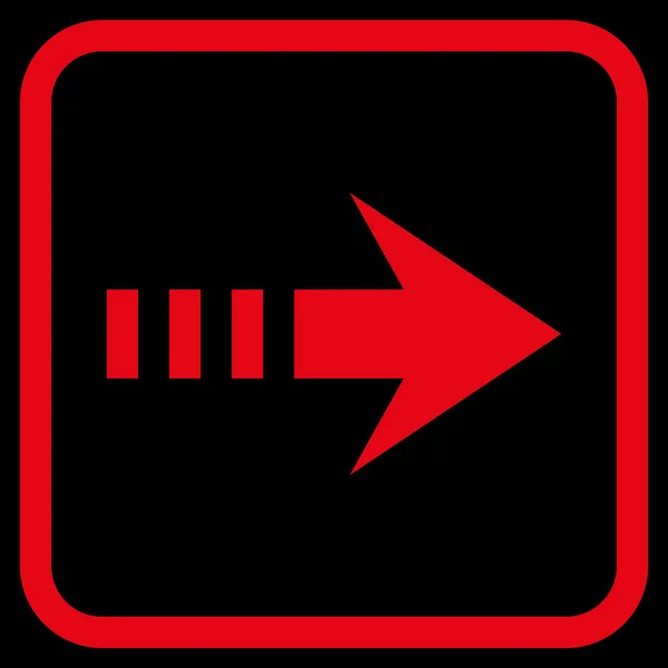 Envoyer l'icône vectorielle droite dans un cadre — Image vectorielle