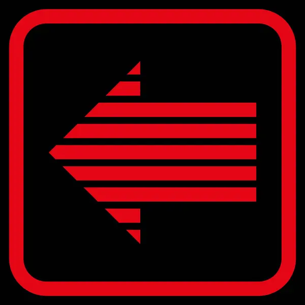 Stripe pijl links Vector Icon In een Frame — Stockvector