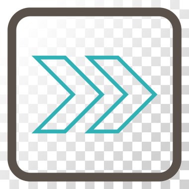 Üst karakter doğru vektör simgesi bir çerçeve içinde