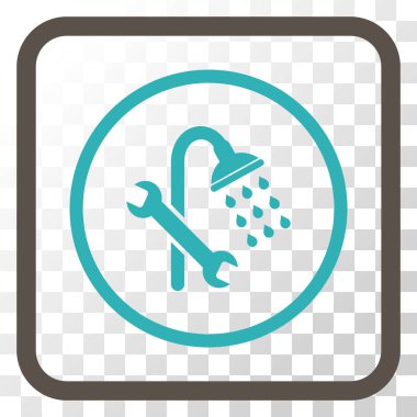 Duş sıhhi tesisat vektör simgesi bir çerçeve içinde