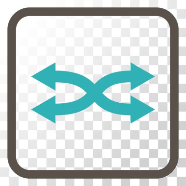 Shuffle okları yatay vektör simgesi bir çerçeve içinde