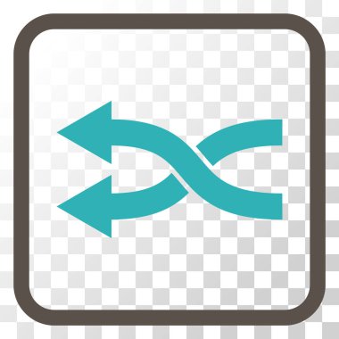 Shuffle oklar sol vektör simgesi bir çerçeve içinde