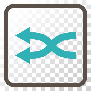 Shuffle oklar sol vektör simgesi bir çerçeve içinde