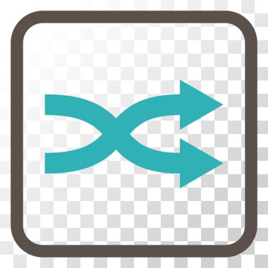 Shuffle okları doğru vektör simgesi bir çerçeve içinde