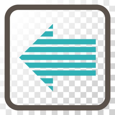 Şerit ok sol vektör simgesi bir çerçeve içinde