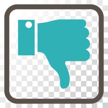 Vektör simgesi bir çerçeve içinde aşağı parmak