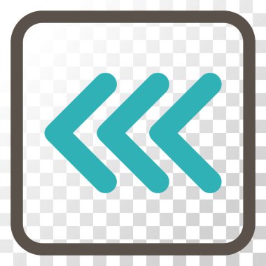 Ok ucu sol vektör simgesi bir çerçeve içinde üçlü