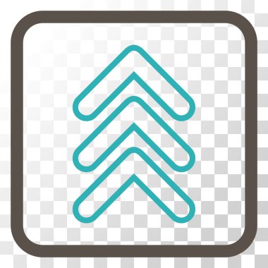 İşaretçi yukarı vektör simgesi bir çerçeve içinde üçlü