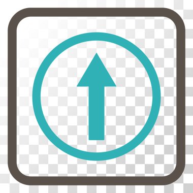 Bir çerçeve içinde yukarı yönlü ok vektör simgesi