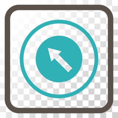 Yukarı Sağdan sola yuvarlak ok vektör simgesi bir çerçeve içinde