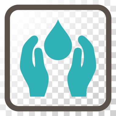 Su bakım vektör simgesi bir çerçeve içinde