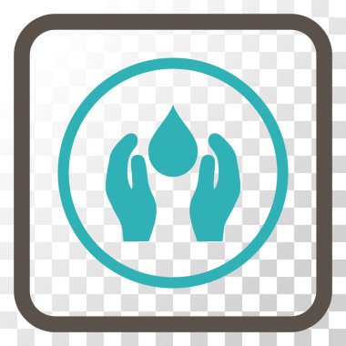 Su bakım vektör simgesi bir çerçeve içinde