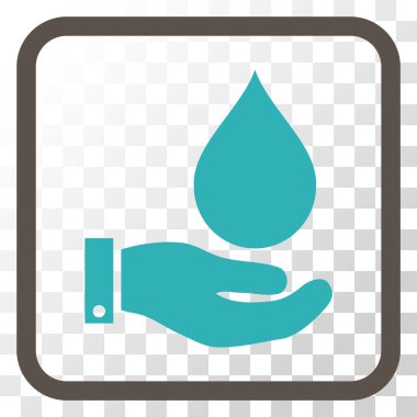 Su Servisi vektör simgesi bir çerçeve içinde