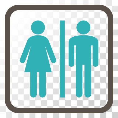 WC kişi bir çerçeve içinde simge vektör