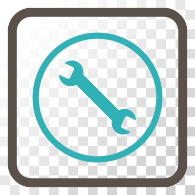 İngiliz anahtarı vektör simgesi bir çerçeve içinde