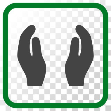 Alkış eller vektör simgesi bir çerçeve içinde