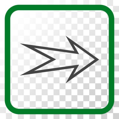 Ok sağ vektör simgesi bir çerçeve içinde