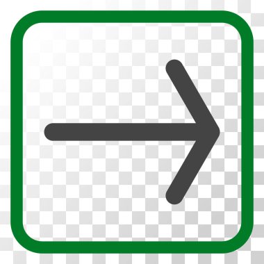 Ok sağ vektör simgesi bir çerçeve içinde