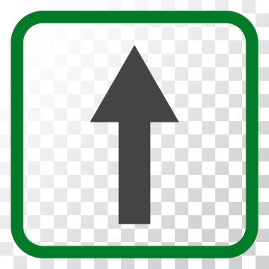 Vektör simgesi bir çerçeve içinde yukarı ok