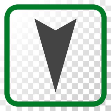 Vektör simgesi bir çerçeve içinde aşağı ok ucu