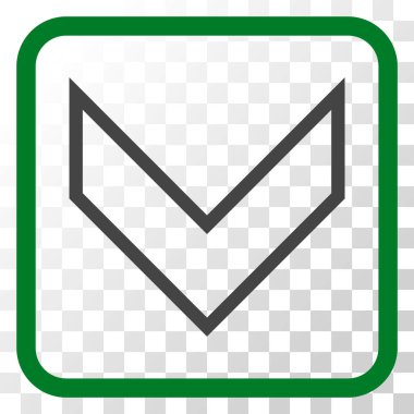 Vektör simgesi bir çerçeve içinde aşağı ok ucu