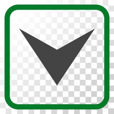 Vektör simgesi bir çerçeve içinde aşağı ok ucu