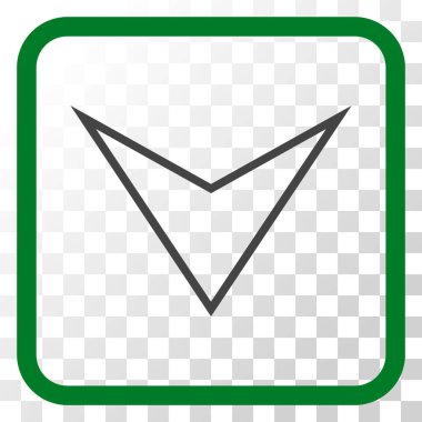 Vektör simgesi bir çerçeve içinde aşağı ok ucu