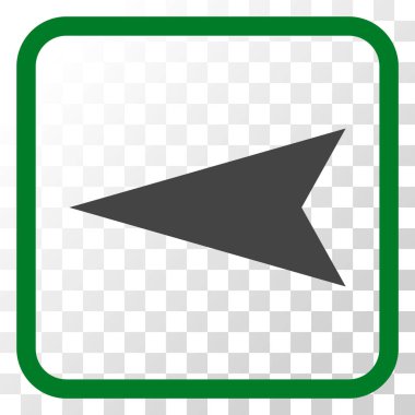 Ok ucu sol vektör simgesi bir çerçeve içinde