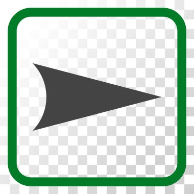 Ok ucu doğru vektör simgesi bir çerçeve içinde