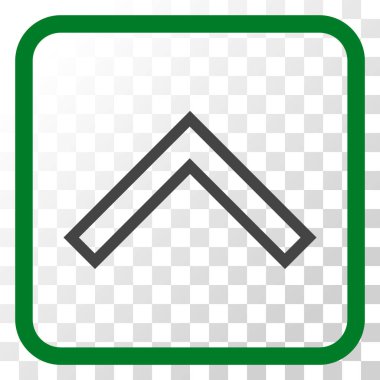 Vektör simgesi bir çerçeve içinde yukarı ok ucu