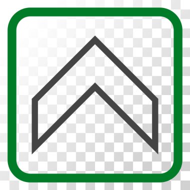 Vektör simgesi bir çerçeve içinde yukarı ok ucu