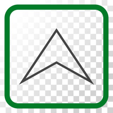 Vektör simgesi bir çerçeve içinde yukarı ok ucu