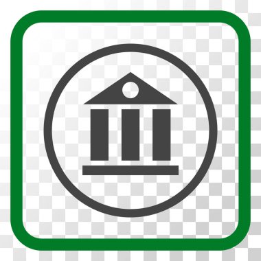 Banka Binası vektör simgesi bir çerçeve içinde