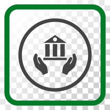 Banka hizmet vektör simgesi bir çerçeve içinde