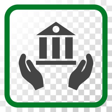 Banka hizmet vektör simgesi bir çerçeve içinde