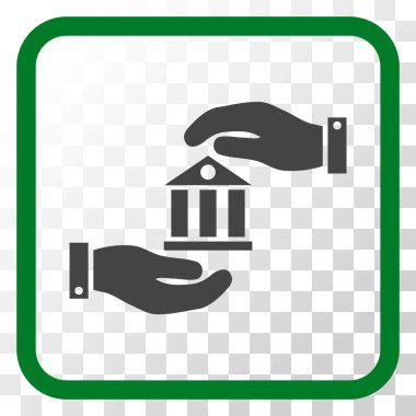 Banka hizmet vektör simgesi bir çerçeve içinde