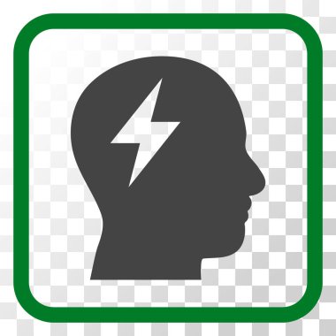 Beyin fırtınası vektör simgesi bir çerçeve içinde