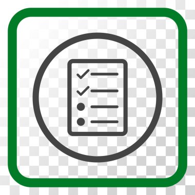 Denetim listesi sayfa vektör simgesi bir çerçeve içinde